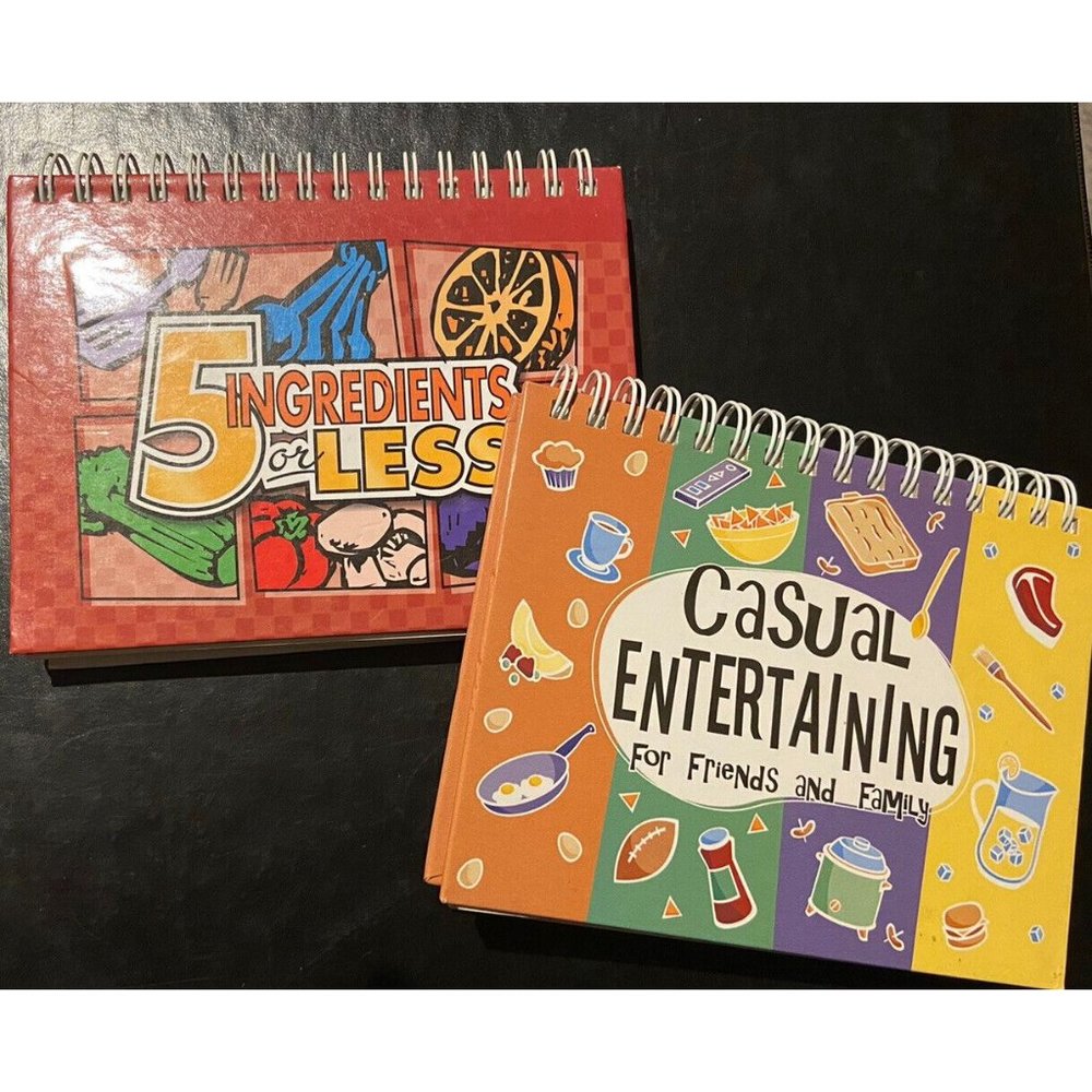 2  Small Recipe Card Books Casual Entertaining Family 5 Ingredients Or Less